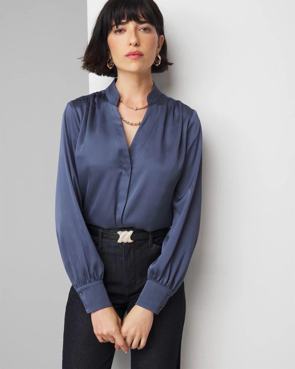 Trapunto Stitched Shirt | White House Black Market